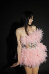Ensemble haut et jupe sexy en dentelle, robe rose tendance, fête d'anniversaire, club dragqueen 303, performance  Y001