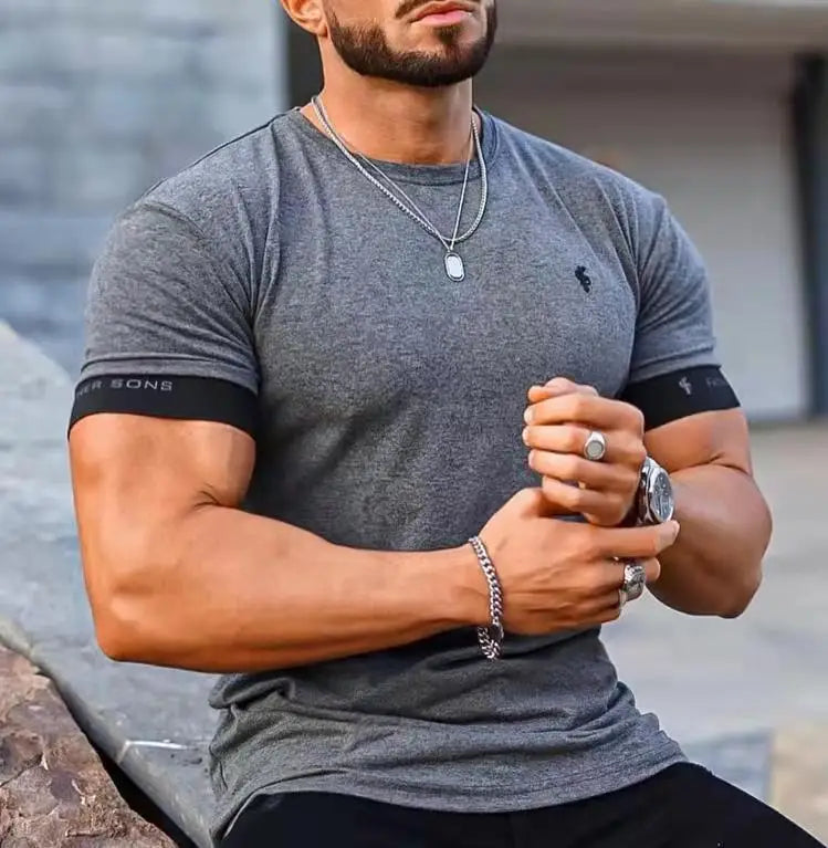 Herren Sommer Rundhals Kurzarm Lockeres T-Shirt