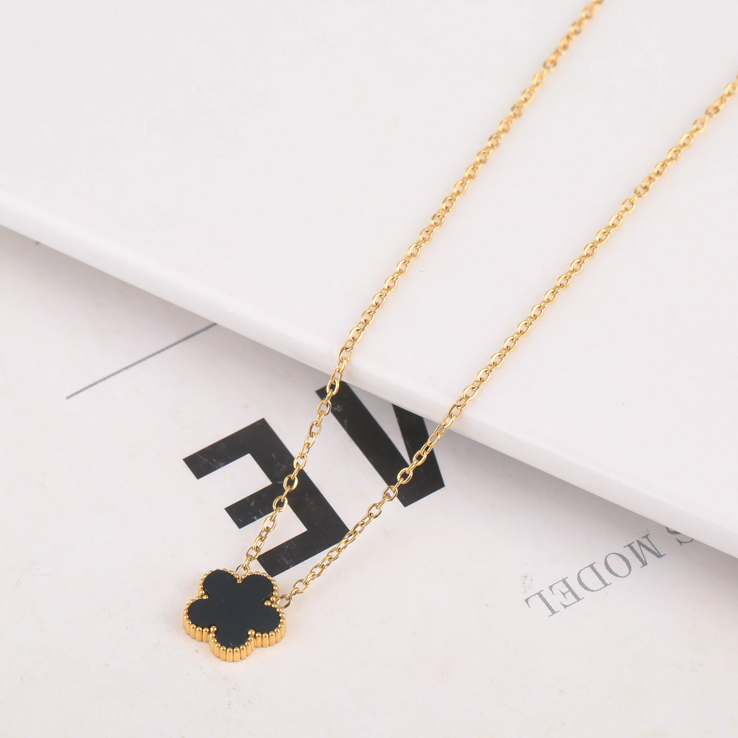 Stainless Steel Non Fading Minimalist Creative Plant Live Leaf Petal Flower Pendant Necklace Earrings Bracelet Jewelry Set