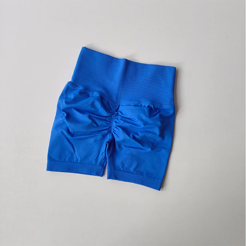 Summer High-Waist Women's Yoga Shorts Breathable Fitness Butt Lift Sports Running Shorts Cycling Push-Up Workout Gym Shorts