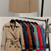 Women Long Trench Coat Fashion Windproof Coat Double Breasted Trench Coats Green Belt Windbreaker Spring Autumn Female Outerwear