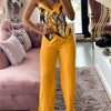 2 Piece Sets Women Outfit Sexy One Shoulder Ruched Top & Casual Straight Leg Pants Suits for Female Spring 2024 Fashion New