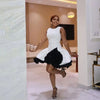Pretty Puffy Black Short Women Dresses With Delicate 3D Handmade Flower Details Birthday Holiday Party Dress