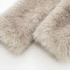TRAF 2024 Women Fashion Cropped Faux Fur Jacket Coat Long Sleeve Front Snap-button Female Outerwear Chic Lapel Collar Thick Coat