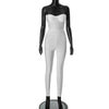 Black White Red Streetwear Tunics High Waist Overalls New Women Backless One Piece Jumpsuits Sexy Sleeveless Strapless Playsuits