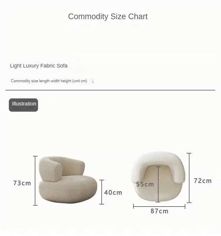 Kleines Wohnzimmer Balkon Freizeit kleines Sofa Lammwolle Einzelsessel Ins-Stil Faul Sofa Stuhl