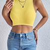 Women's Solid Ribbed Crop Tank Top Casual Sleeveless Basic Summer Top Comfortable Fit Fashionable Trendy