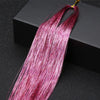 Shiny Sparkle Hair Tinsel 150PC/120cm Thin Colorful Rainbow Silk Hair Extensions Dazzles Women Hippie for Braiding Headdress