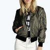 Autumn New Short Jackets for Women Vintage High Street O-neck Bomber Jacket Female Fashion Zipper Long Sleeve Coat Woman