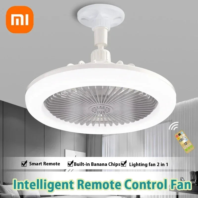 Ceiling Fan with Lighting Lamp Converter Base with Remote Control Ceiling Fan Lamp for Bedroom Living Home Silent 3 Speed
