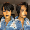 Kurze Bob Perücke Pixie Cut Perücke Glatte Echthaarperücken 13x4 Transparente Lace Front Perücke Für Frauen Highlight Glatte Pixie Cut Perücke