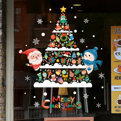Weihnachtsmann Schneemann Weihnachtsfensteraufkleber Wandtattoos Neujahr 2025 Weihnachtsdekoration Frohe Weihnachten Weihnachtsgeschenke