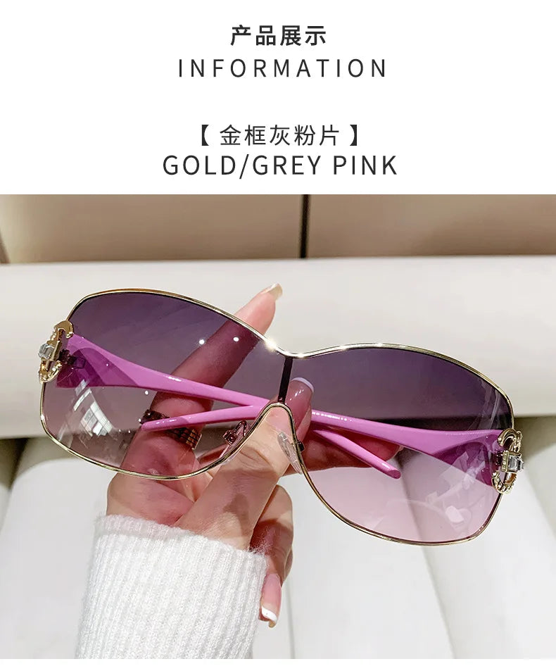 Neue Mode Y2K Sonnenbrille Damen Integrierte Surround Sonnenbrille Retro Designer Damen Brillen UV400 Oculos De Sol