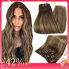 Full Shine Human Hair Extensions Clip in Hair Extensions Human Hair 7PCS 105G Double Weft Hair Extensions Human Hair For Woman