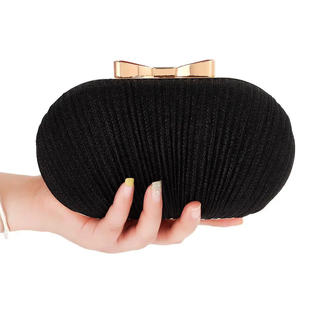 Wedding Bridal Clutch Handbag Women Evening Party Bag Chain Shoulder Bags Elegant Rhinestones Egg Shape Banquet Clutch Purse