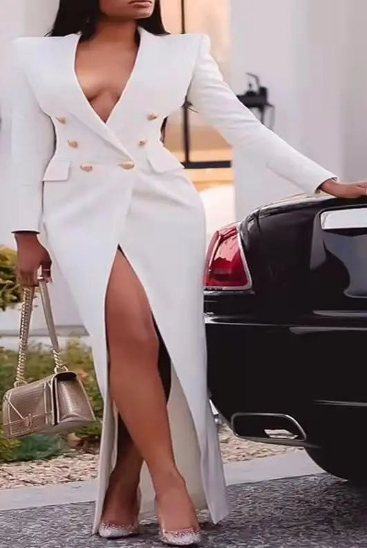 Elegante afrikanische Kleider für Damen, Frühlingsmode, Langarm, V-Ausschnitt, Büro, Party, Abend, Maxikleider, Roben, Afrika-Kleidung
