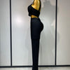 Damen Sexy Bandage Crop Top Hosen-Set Abendparty Club Luxus Geburtstag High Street Mode Elegant Luxus Geburtstags-Outfit