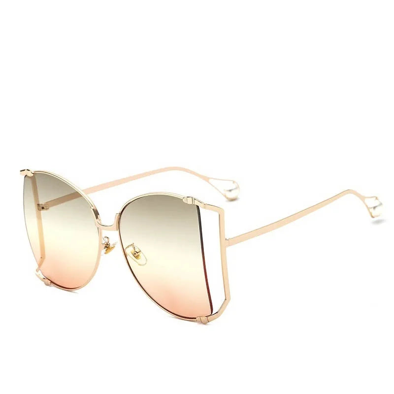 Fashion Model Ocean Gelb Quadratische Sonnenbrille Damen Luxusmarke Oversized Shades Perle Chic Sonnenbrille für Damen Herren Oculos