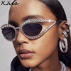 XJiea 2024 Designer Strass-Sonnenbrille für Damen Luxusmarken-Mode-Steampunk-Herrenbrille Party-Strand-Schatten-Accessoire