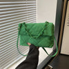 Acryl-Ketten-Umhängetaschen, quadratisch, lässig, Klappe, Damen-Pendeltaschen, gesteppt, All-Match, Winter, große Kapazität für Mädchen zum Einkaufen