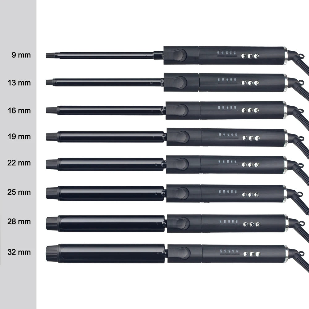 Professioneller rotierender Lockenstab Nano Titanium Schwarz Haarlockenwickler mit 230 Grad