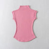 Women Summer Sexy Turtleneck Sleeveless T-Shirts Tops Solid Slim Fit Pullovers Causal Tees Shirts Female Streetwear Basics Tees