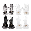 Girl Lolita Mesh Bow Flower Lace Gloves Black White Lace Gloves lolita Lace Sleeves Cosplay Jewelry