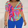 2025 Fashion Sexy Out T Shirt And Shorts 2 Piece Sets Women Outfit Summer Casual Loose Print T Shirts Two Piece Set For Women