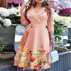 New Womens Dress Clothing Printing Suit Collar Tie Dress