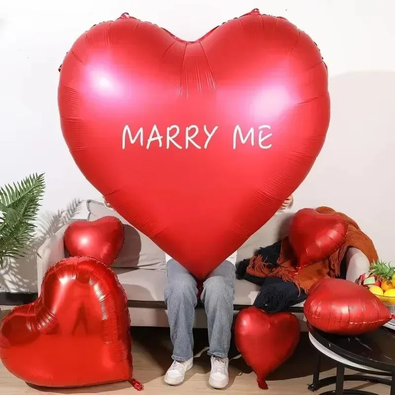 3/1PC 63 Zoll Extra Große Liebesballons Aluminiumfolie Rot Herzförmige Ballons Geburtstag Valentinstag Hochzeitsfeier Dekoration