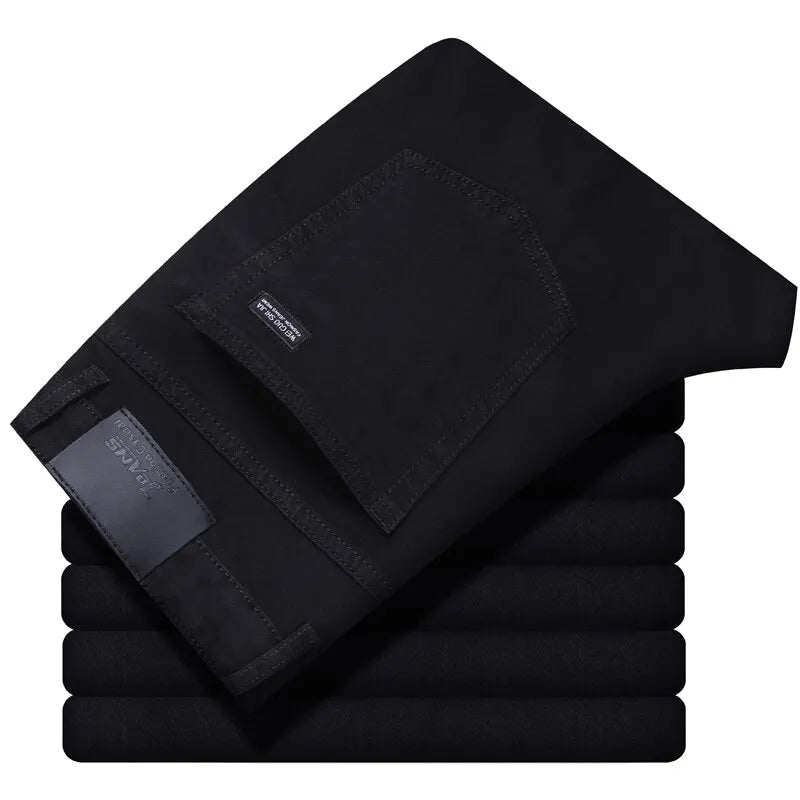 Wthinlee Neue Business Herren Jeans Casual Gerade Stretch Mode Klassische Blau Schwarz Arbeit Denim Hosen Männliche Marke Kleidung