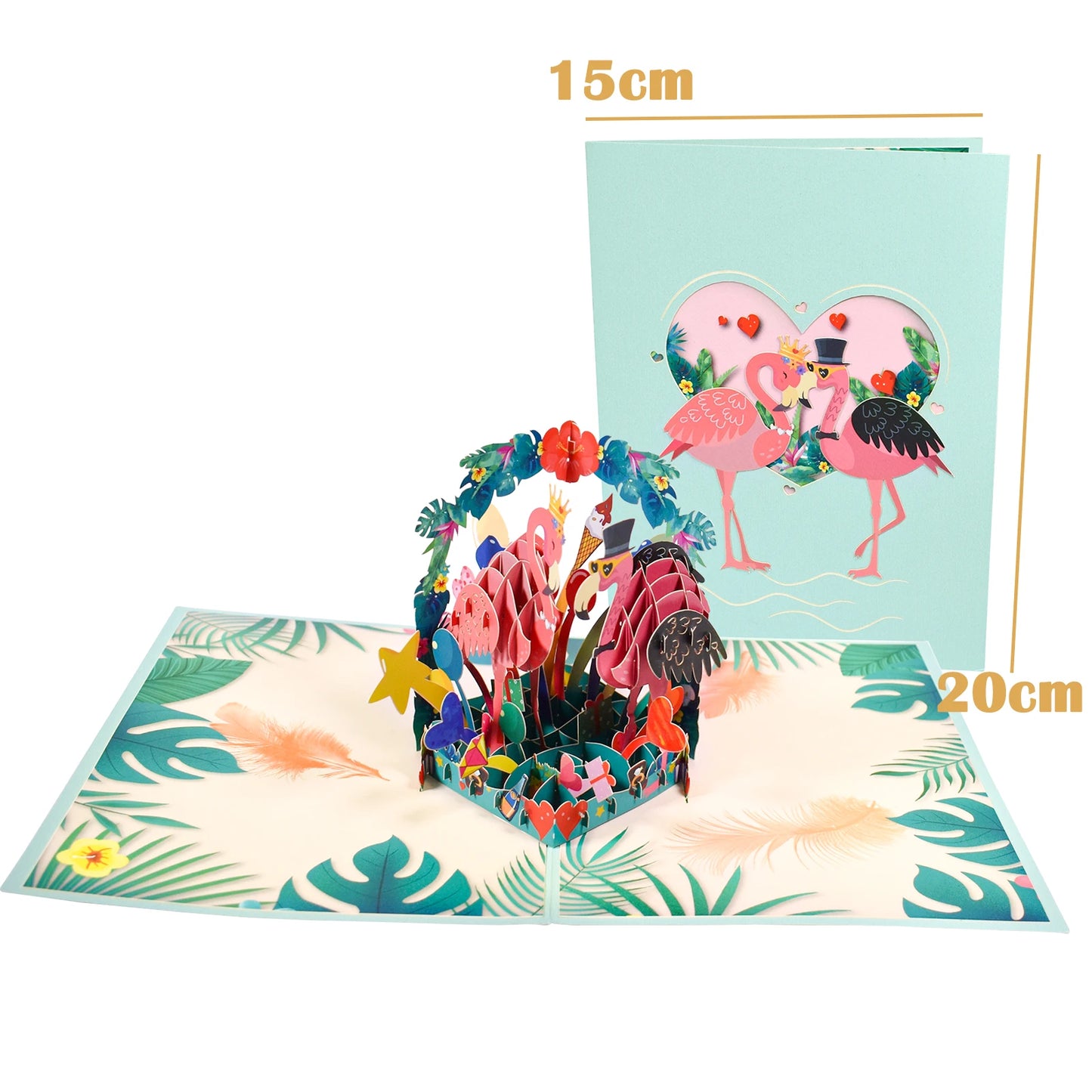 Valentinstag Geschenk 3D Pop Up Karte Jahrestag Hochzeit Geburtstag für Ehefrau Ehemann Grußkarten mit Umschlag und Notizkarte