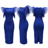 CM.YAYA Women Ruffles Short Sleeve O-neck Striped Knee Length Dress Street Vestidos Sexy Night Club Party Evening Chic Dresses