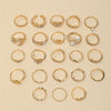 Silver Color Geometric Knuckle Rings Set For Women Eye Cross Sun And Moon Leaf Charm Finger Ring Female Boho Party Jewelry