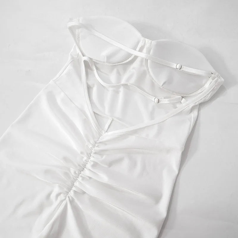 Black White Red Streetwear Tunics High Waist Overalls New Women Backless One Piece Jumpsuits Sexy Sleeveless Strapless Playsuits