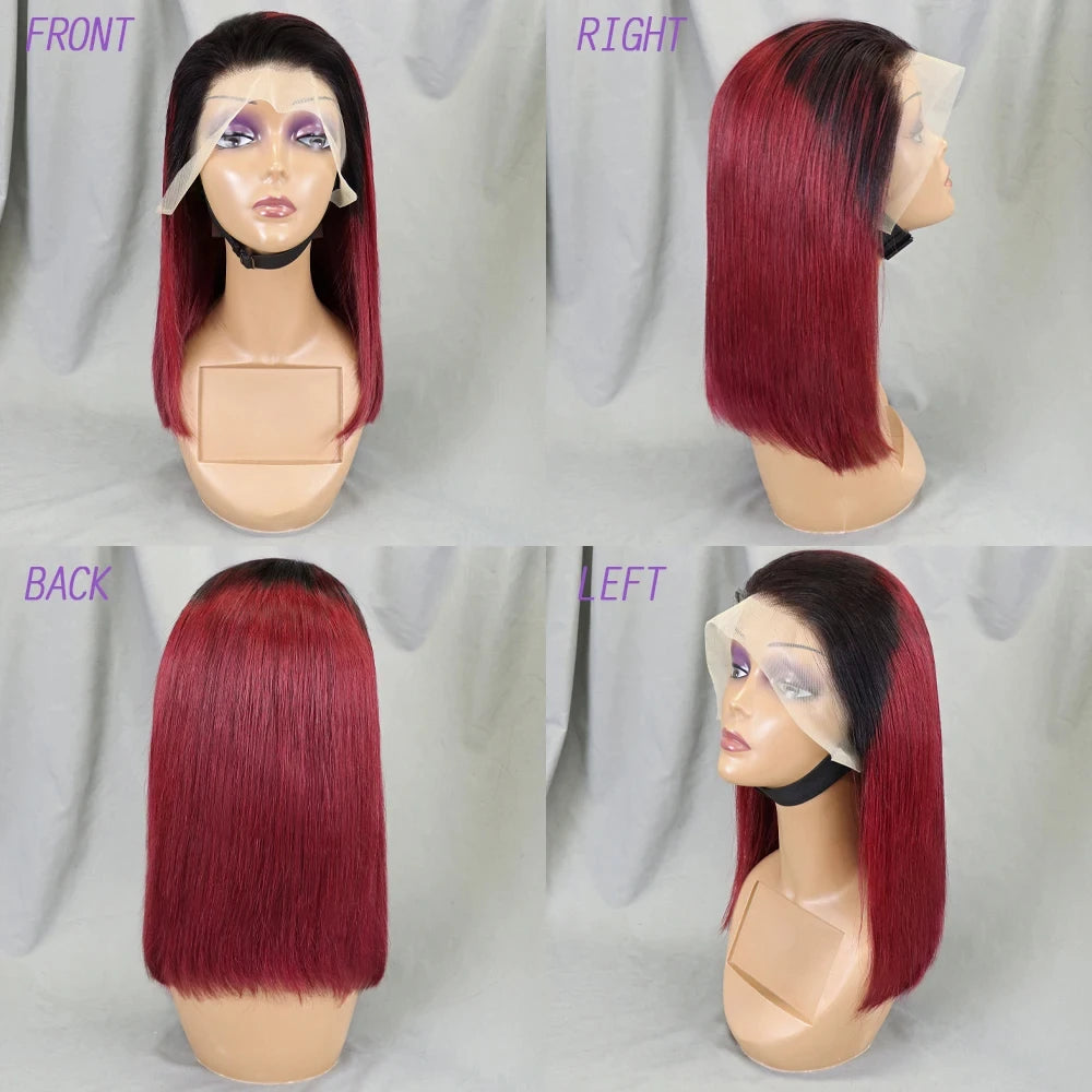 4/30/4 Farbe Echthaar Bob Perücke Glatt 13x4 Lace Front Echthaar Perücken Brasilianische Perücke Kurze Echthaar Bob Perücken Ombre Perücke