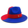 Low price wholesale Fedora hats men's and women's jazz hats red and white new tie dyed Fedora hats autumn classic hats sombrero