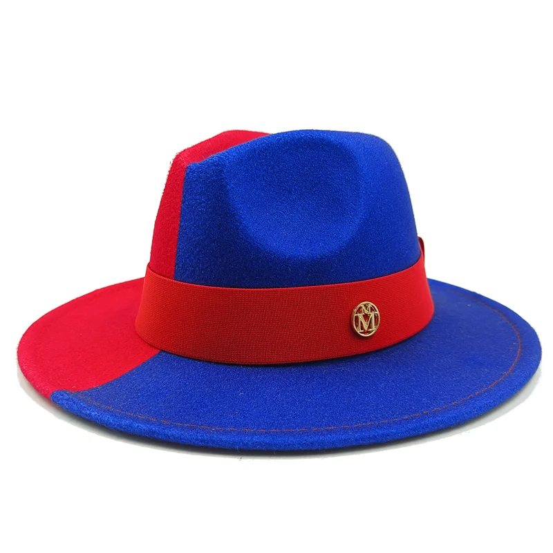 Low price wholesale Fedora hats men's and women's jazz hats red and white new tie dyed Fedora hats autumn classic hats sombrero