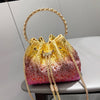 Handhabung Strasssteine Abend-Clutch-Tasche Geldbörsen und Handtasche Luxus Designer Umhängetasche Glänzende Kristall-Clutch-Geldbörse Eimer-Tasche