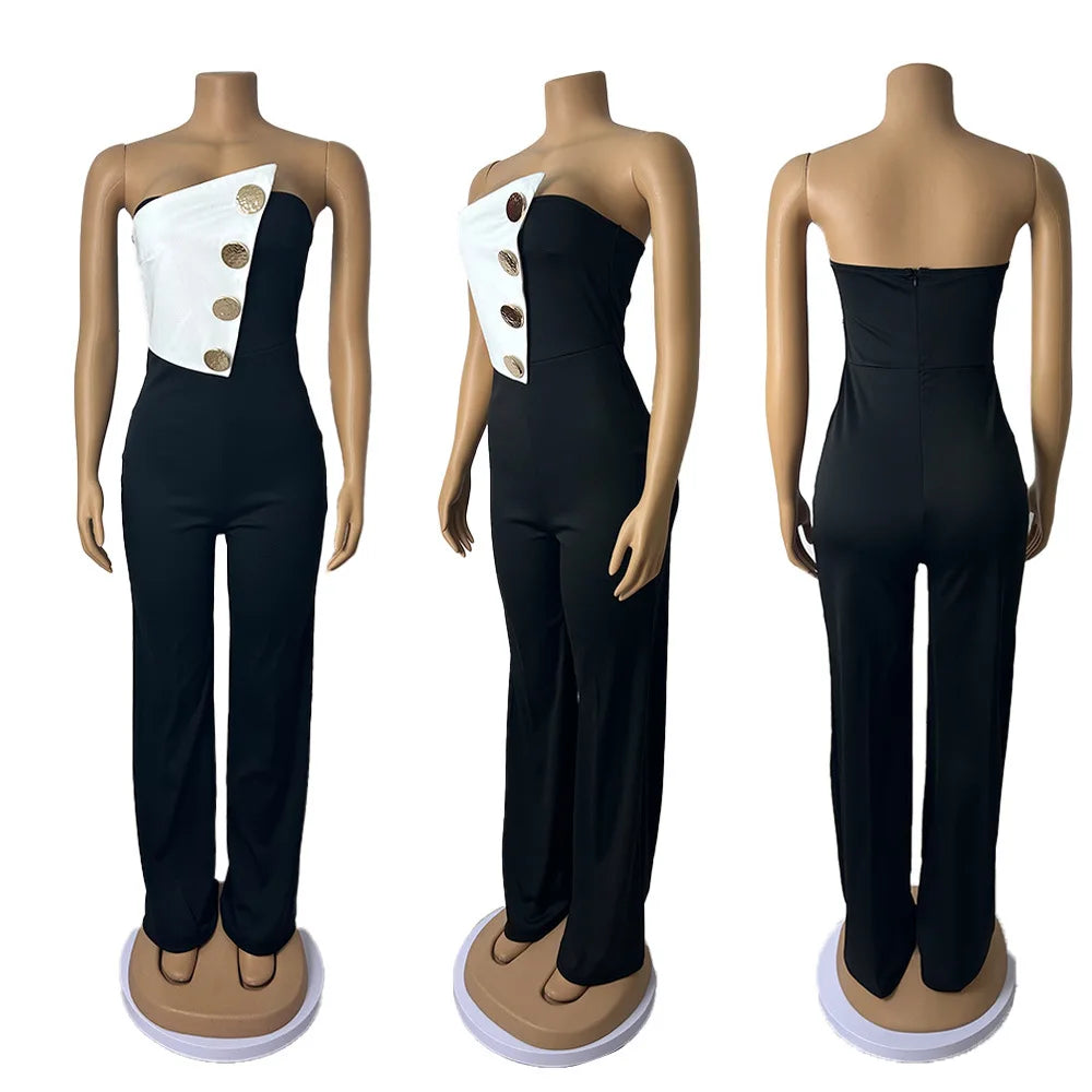 Elegante Jumpsuits für Damen Frühjahr/Sommer 2025 Sexy Spicy Girl Party Button Overalls Streetwear Damen Jumpsuit Hose Fashion