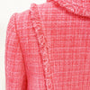 Modphy Winter Sweet Luxury Tweed Rose Pink Jackets Women Diamond Tassels Woollen Coats Elegant Straight Outerwear Tops Female