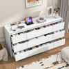 9 Drawer Dresser for Bedroom with Charging Station, 63" Modern Large Wood Chest of Drawers Handle Free, Black/White