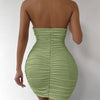 Sexy tiefes V Abendparty Ärmelloses rückenfreies Kleid 2024 Sommer Kurzes Weißes Neckholder-Kleid Damen Enges Club Mini Kleid Clubwear