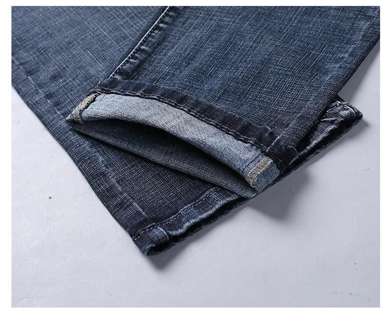 Wthinlee Neue Business Herren Jeans Casual Gerade Stretch Mode Klassische Blau Schwarz Arbeit Denim Hosen Männliche Marke Kleidung