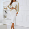 Slim fit party bandage suit elegant set long sleeved dress slim fit fashionable clothing set spring club outfit