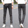 Fashion Mens Slim Fit Denim Pencil Pants High Quality Black White Skinny Stretch Jeans Mens High Street Jeans Four Season