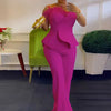 High Waist Strapless Jumpsuit Rivet Collar Lady Evening and Party Tube Top Jumpsuit for Women Elegant Sexy Birthday Jumpsuit