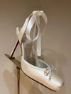 Ladies' New Summer Square Satin High-heeled Sandals with Ankle Straps, Fashionable Party and Banquet Ballet High-heeled Shoes