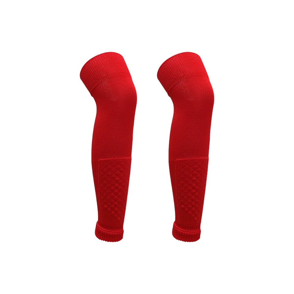 Loogdeel Adult Leg Warmers Elastic Soccer Shin Guard Calf Socks Over Knee Men Sports Compression Protection Long Sleeve Training