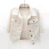 Women Denim Jacket Spring Autumn Short Coat Pink Jean Jackets Casual Tops Purple Yellow Purple Blue Loose Tops Lady Outerwear